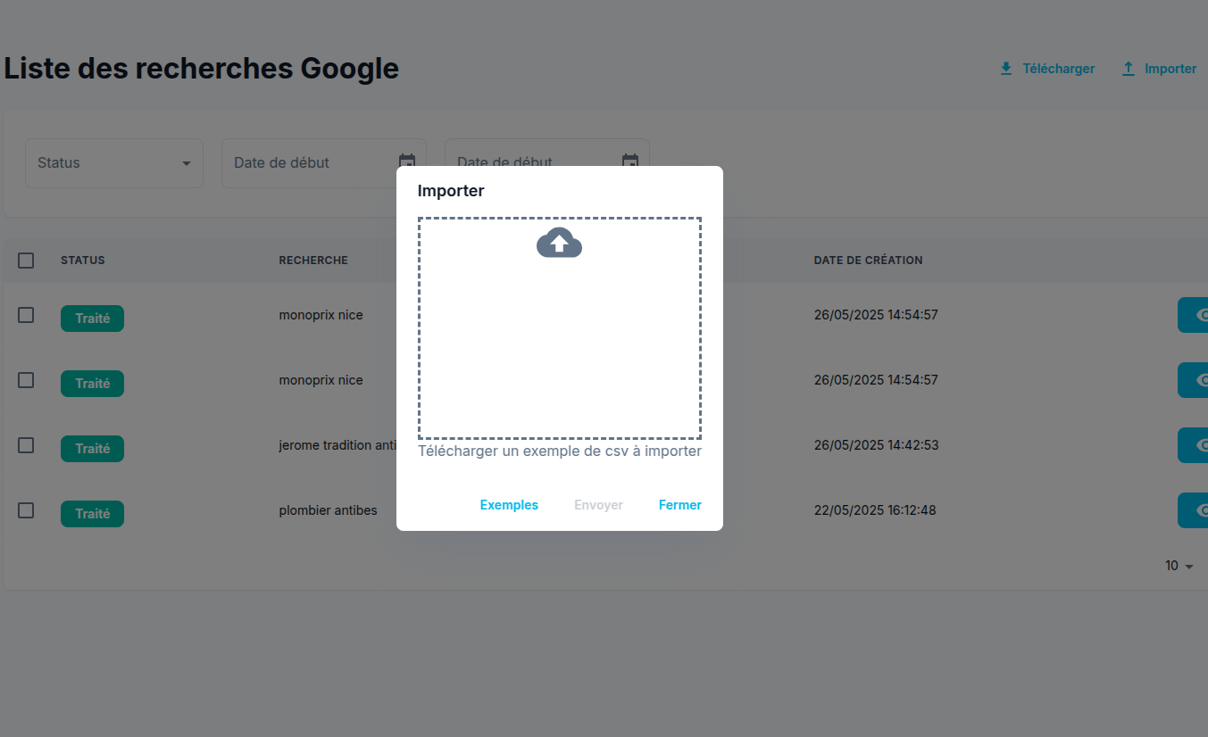 Upload CSV